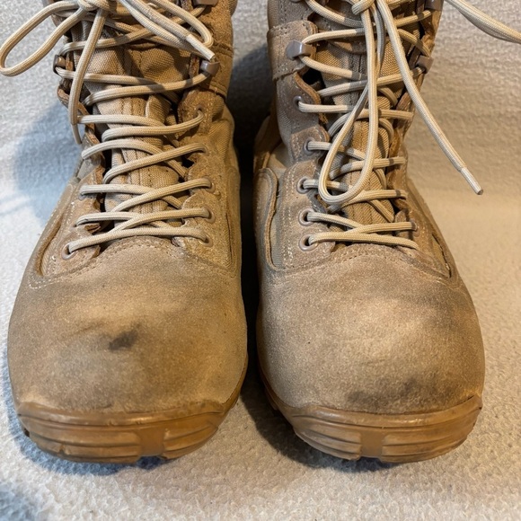 Belleville men’s tan military lace-up combat boots size 11.0 R made in USA main image 7